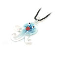 藍色小章魚琉璃墜