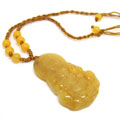 天然黃玉石項(xiàng)鏈/觀音佛像項(xiàng)鏈佛教飾品[玉顏色有深淺]
