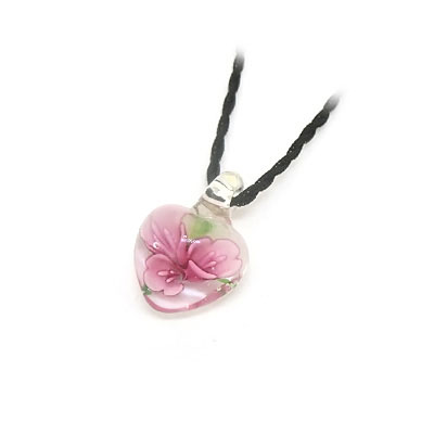 夜光桃花琉璃吊墜