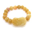 金錢(qián)貔貅黃玉手鏈天然黃玉手飾品
