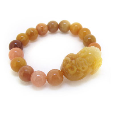 金錢(qián)貔貅黃玉手鏈天然黃玉手飾品