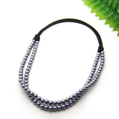 時(shí)尚韓款發(fā)飾灰色仿珍珠發(fā)圈頭飾品