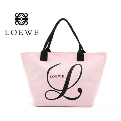 Loewe潮牌粉色帆布手提手拎包/浪漫女人心淡粉小便當(dāng)包