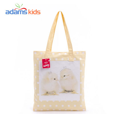 可愛俏皮嫩黃色圓點(diǎn)adams kids純棉布包單肩包手拎包
