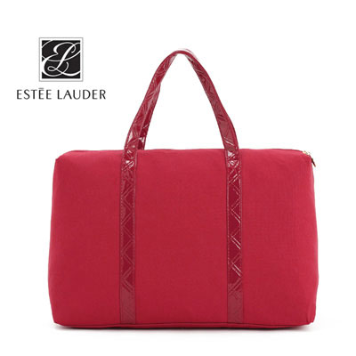 Estee Lauder雅詩蘭黛酒紅短途旅行包手提單肩包