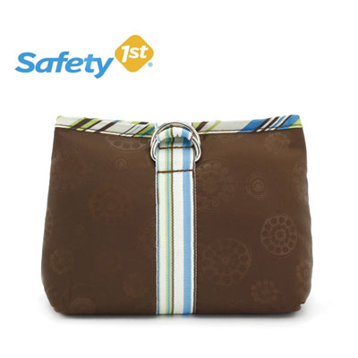 咖啡色女士化妝包/safety 1st印花雙環(huán)扣2折洗漱包