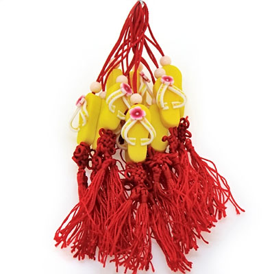 黃色拖鞋手機(jī)飾品/個(gè)性軟陶手機(jī)小掛件批發(fā)