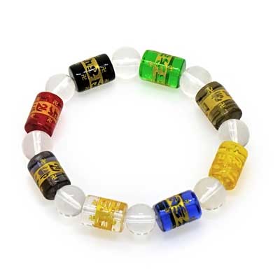 彩色六字真言經(jīng)文手鏈男女手飾品