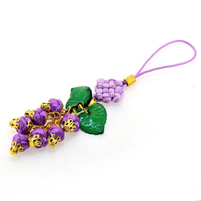 紫色小線團(tuán)中國結(jié)藝編織掛飾品